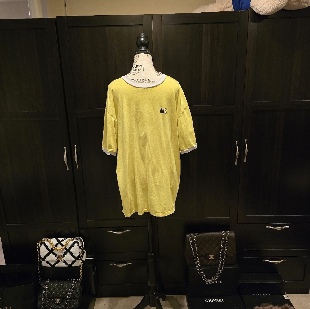 VFILES Logo T-Shirt In Yellow Women's Large (Unisex) #Hypebeast - Picture 5 of 8